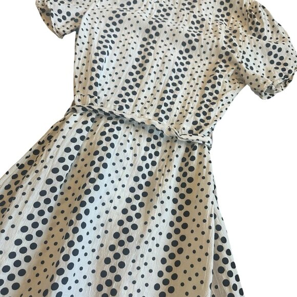 Karen MIllen White Polka Dot Wrap Dress Flutter Sleeves Ruffle Mini Size 2 Women - Picture 8 of 10